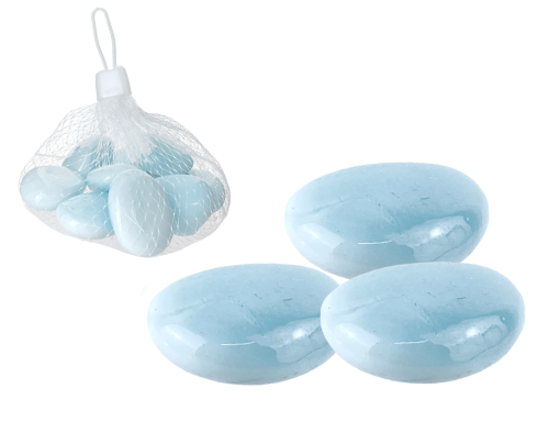 Glass Decorative Pebbles, Blue