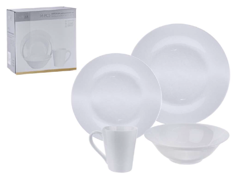 16-Piece White Porcelain Dinnerware Set