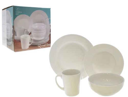 16-Piece White Porcelain Dinnerware Set