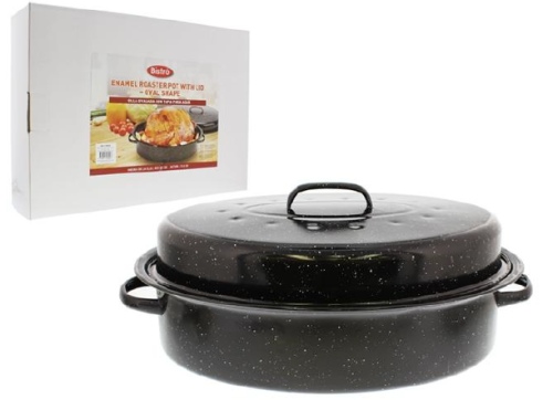Enamel Roaster Pot with Lid – 45 × 32 cm