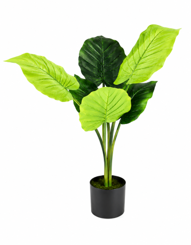 Artificial Plant With Evergreen Leaves & Plastic Pot