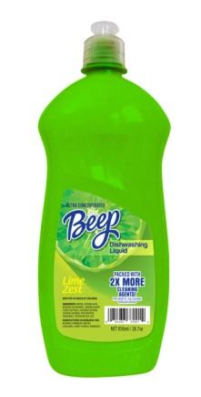 Beep Lime Zest Dishwashing Liquid, 850 ml