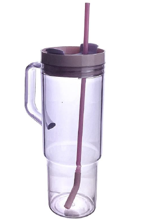 1200ml Water Mug with Handle & Straw – Pink