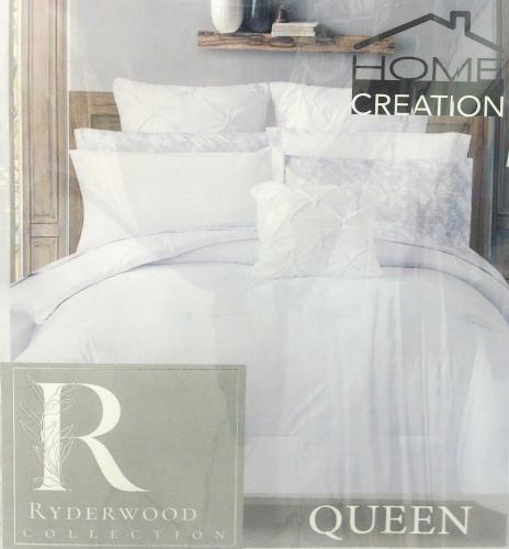 COMFORTER SET 10PC QUEEN WHITE