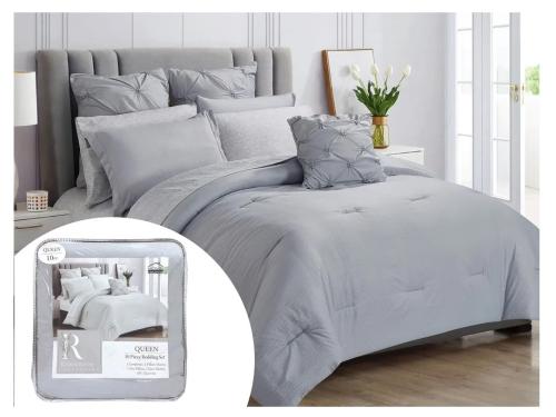 COMFORTER SET 10PC QUEEN GREY