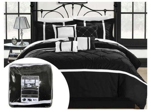 8-Piece Queen Comforter Set – Vermont Black & White