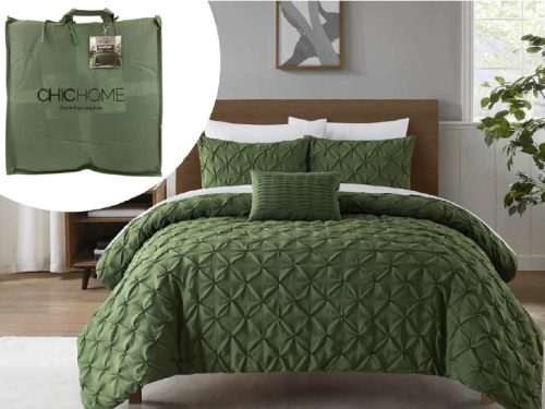 4-Piece Queen Comforter Set – Chic Home Green
