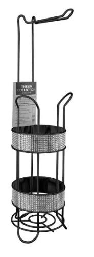 TOILET PAPER HOLDER W/DIAMOND CLOTH METAL
