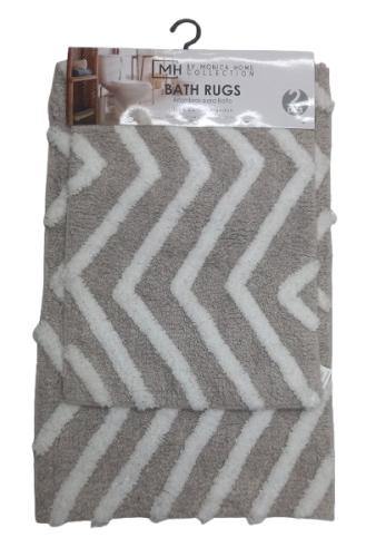 BATH RUGS 2PC SET GRAY/WHITE