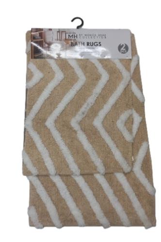 BATH RUGS 2PC SET CREAM/WHITE
