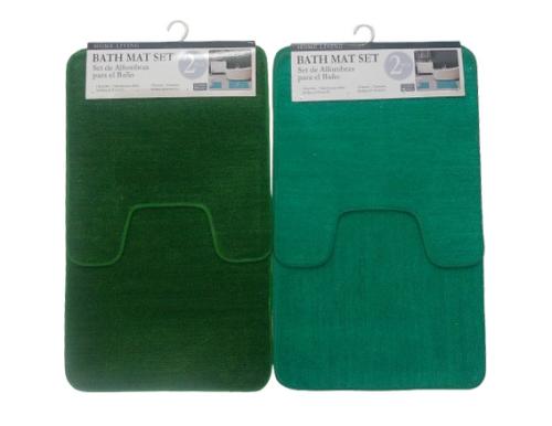 BATH SET 2PCS BLUE SOLID MICRO FIBER HIGH PILE