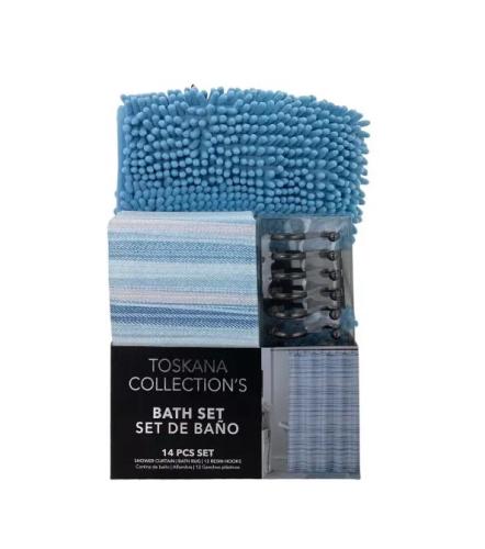 BATHROOM SET 14PCS LIGHT BLUE