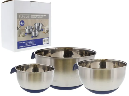 3-Piece Stainless Steel Mixing Bowl Set
