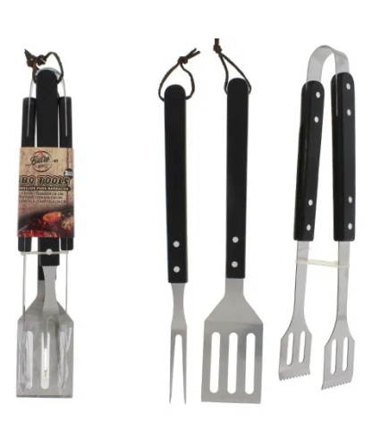 3 Piece BBQ Tool Set With Handle