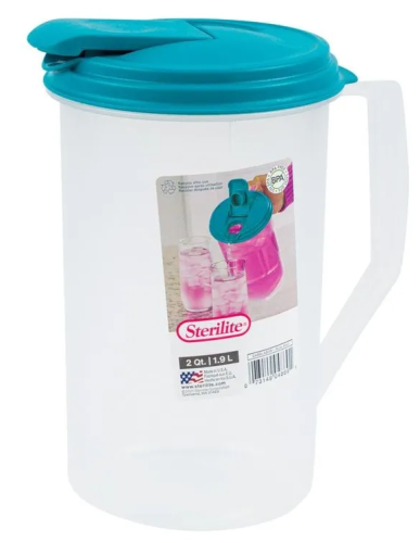 2 Quart Round Pitcher Washed Blue