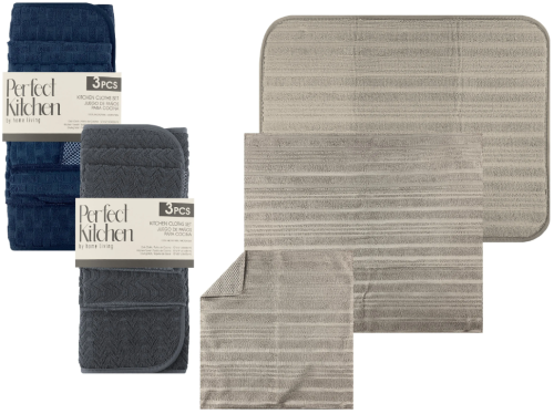 3 Pack Microfibre Kitchen Set 