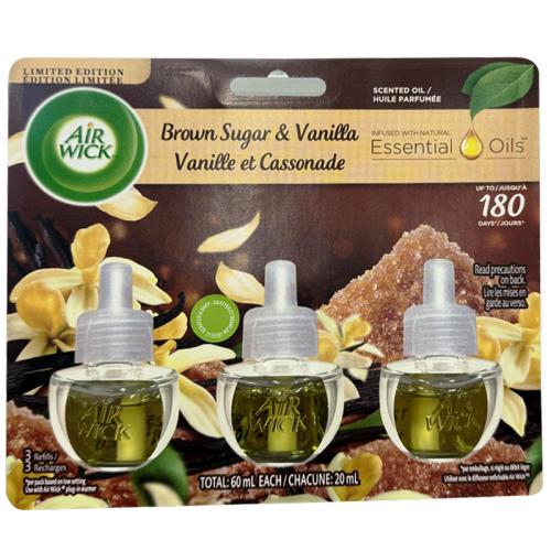AIR FRESHNER AIRWICK 3PK OIL BROWN SUGAR & VANILLA