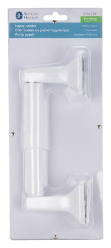 Boston Harbor L3656-51-07-3L Paper Holder, Plastic/Zinc, White, Wall