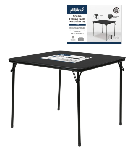 Black 3 Feet Square Folding Cushion Table
