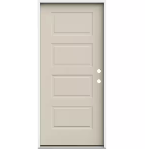 DOOR 36" EXT 2BORE 4PNL ADA RH STEEL
