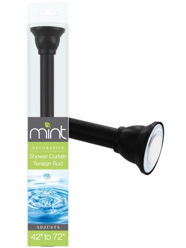SHOWER CURTAIN ROD MATTE BLACK METAL