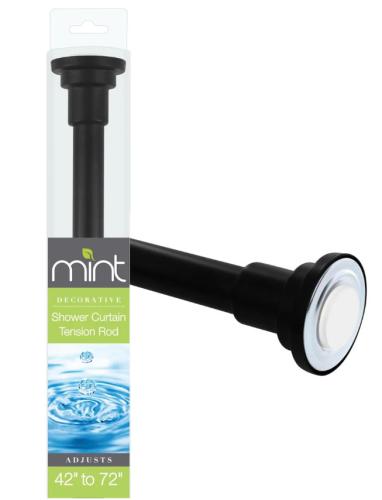 SHOWER CURTAIN ROD MATTE BLACK METAL