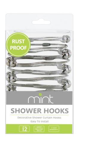 SHOWER CURTAIN HOOKS CHRM GOURD 12PC