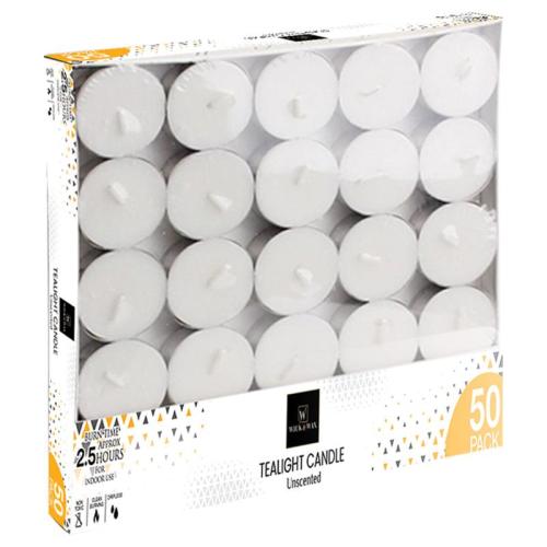 Unscented Tealight Candle, 50 Count