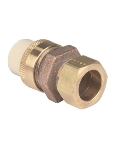 Nibco 4733-7-LF Series M26500L Pipe Union, 1/2 in, Slip x Solder, CPVC, Tan