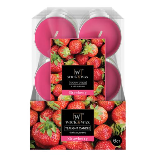 CANDLE TEALIGHT JUMBO STRAWBERRY 6CT