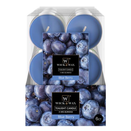 CANDLE TEALIGHT JUMBO BLUE BERRY 6CT