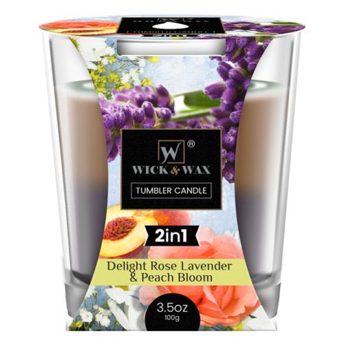 CANDLE ROSE LAVENDER & PEACH BLOSSOM TUMBLER 3.5oz