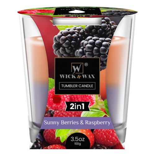 CANDLE SUNNY BERRIES & RASPBERRY 2IN1 TUMBLER 3.5oz