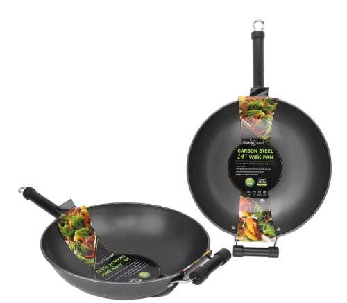 WOK 14" PRESSED CARBON STEEL