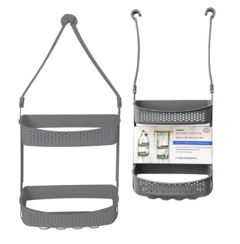 SHOWER CADDY GREY PLASTIC