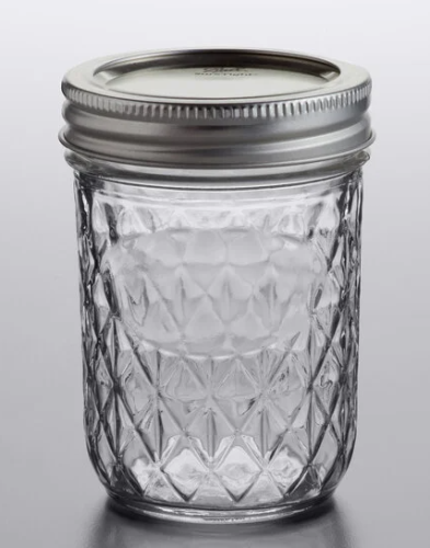 Ball Quilted Crystal Series 1440081200 Mason Jar, 8 oz Capacity, Glass