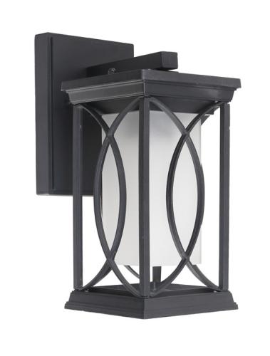 WALL LIGHT FIXTURE OUTDOOR LAMP FROSTED GLASS BLACK
