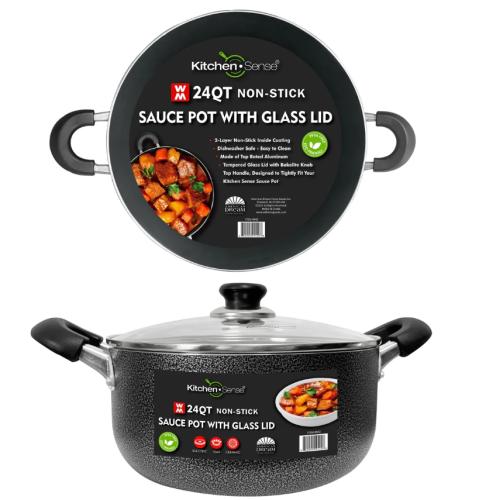 POT SAUCE 24QT W/GLASS LID