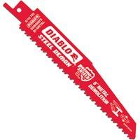 Diablo DS0608BFD5 Reciprocating Saw Blade, Applicable Materials: Metal, 1 in W, 6 in L, 8/10 TPI