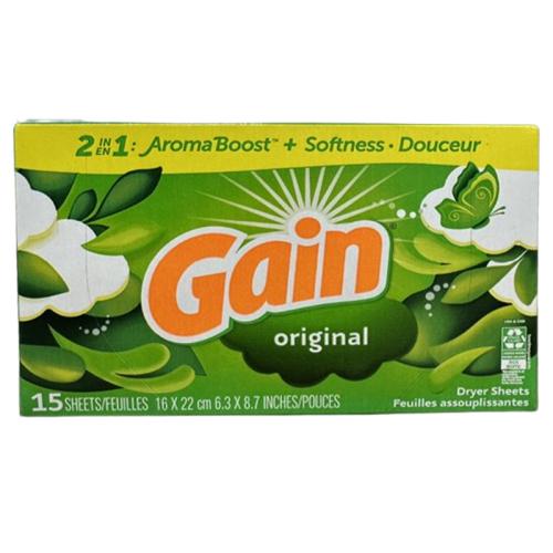 Gain Original Dryer Sheets, 15 Ct