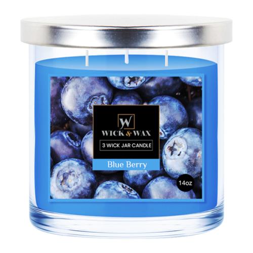 CANDLE BLUEBERRY 3-WICK JAR 14OZ