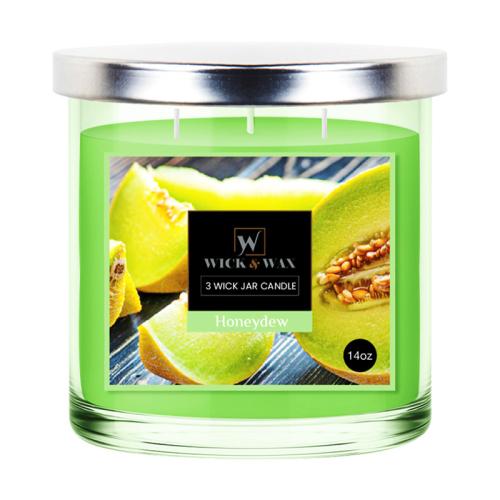 CANDLE HONEYDEW 3-WICK JAR 14OZ
