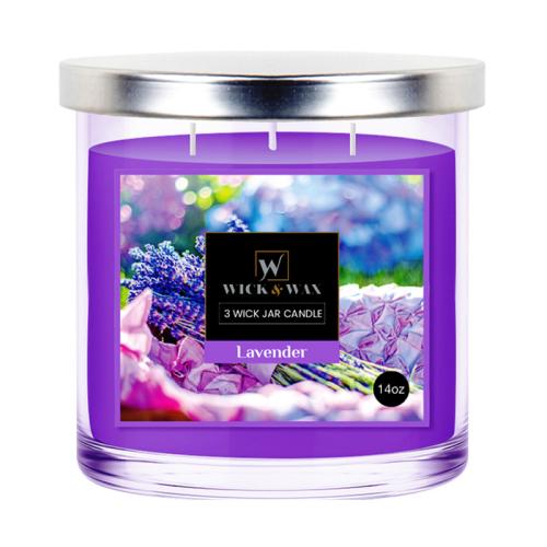 CANDLE LAVENDER 3-WICK JAR 14oz