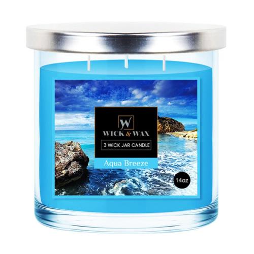 14 oz. 3 Wick Jar Candle, Aqua Breeze