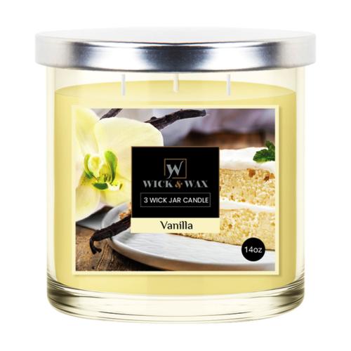 CANDLE VANILLA 3-WICK JAR 14OZ