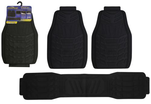 Black Rubber Car Mat Set (4-Piece)