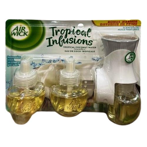 AIR FRESHNER AIRWICK 3+1 TROPICAL COCNUT WATER OIL & WARMER