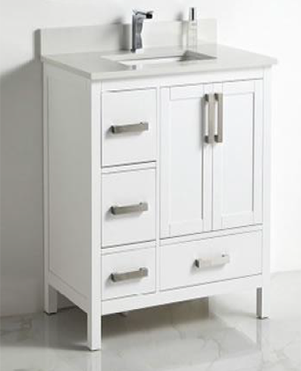 BATHROOM VANITY ROMA 2DR 1DRW WHITE SOFT CLOSE