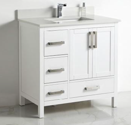 BATHROOM VANITY ROMA 2DR 4DRW WHITE SOFT CLOSE
