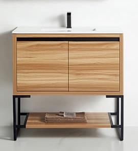 BATHROOM VANITY ZURICH 36" 2DR MAPLE COLOR SOFT CLOSE